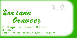 mariann oravecz business card